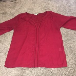 burgundy long sleeve blouse